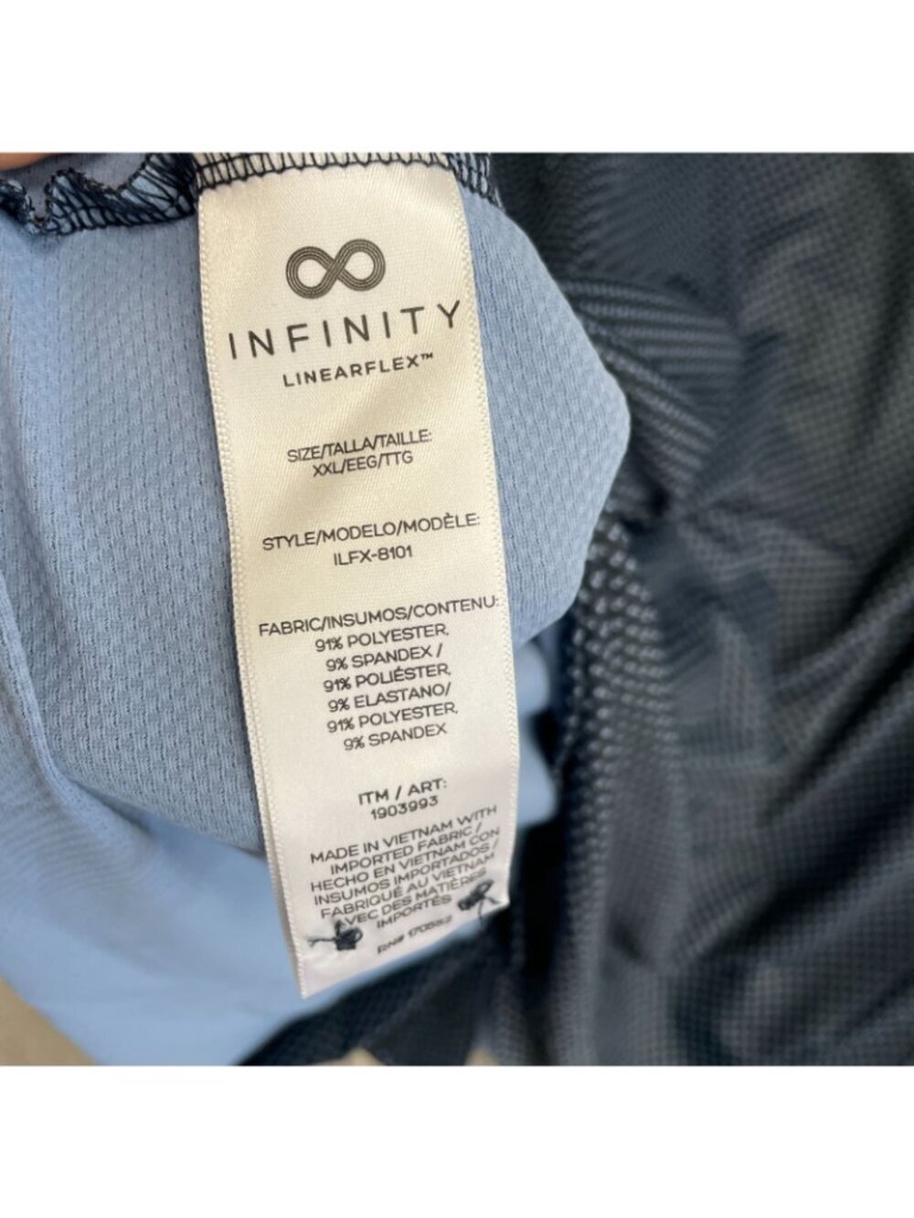 Infinity LinearFlex Men's XXL Long Sleeve Button-Up Shirt Navy Diamond H1984 - Picture 7 of 10